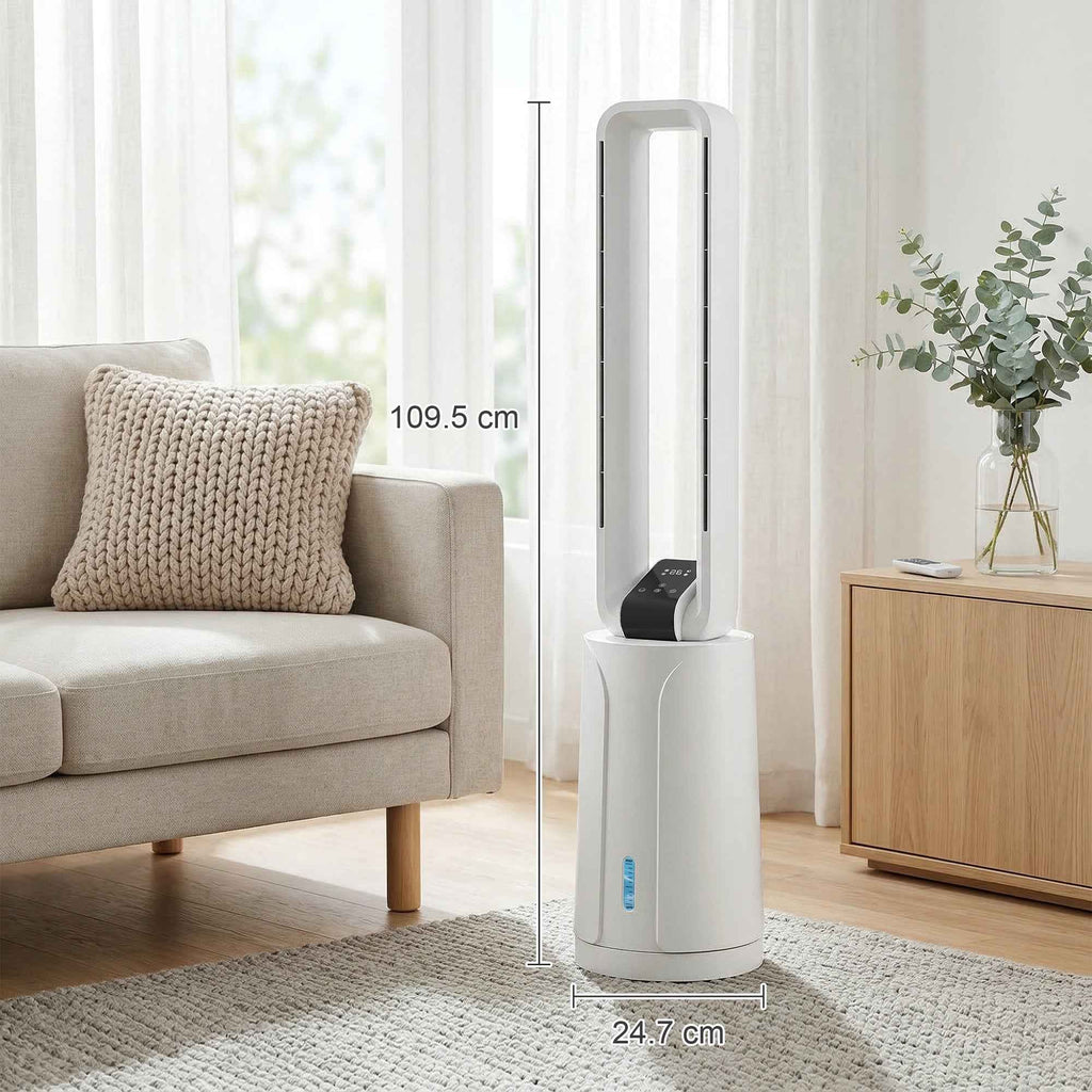 Evaporative Air Cooler with 15H Timer, 109.5 cm, White
