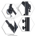 Outdoor Umbrella 3x2.5m with Crank, in Steel and Anti-UV Polyester, Cream - Borge' Group Limited