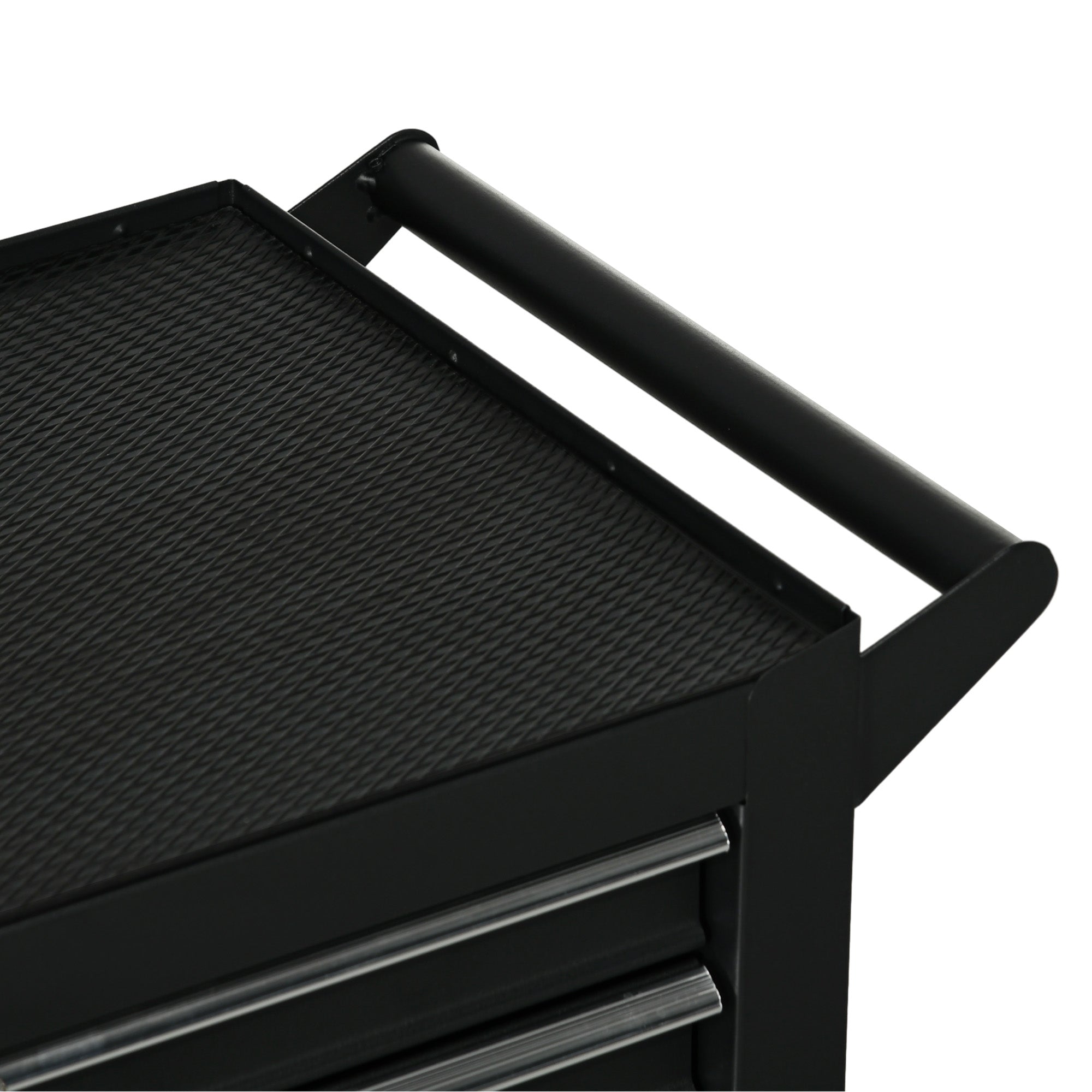 Workshop Trolley with 7 Drawers, Lock with Keys, Wheels and Handle, 69x33x75cm, Black