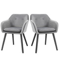 Homcom set of 2 chairs per dining room with padded and velvet armrests, 54x56x74cm, gray - Borgè
