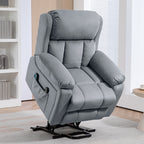 Lifting Armchair with 8 Massage Points and Storage Pocket, in Faux Leather and Steel, 90x95x103 cm, Grey