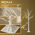 White Christmas Tree with LED Lights and 12 Branches for Indoor and Outdoor Use, in PP and Metal, 22x22x180 cm