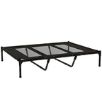 PawHut Raised Dog Bed with Travel Bag, Metal and Oxford Fabric, 122x92x23 cm, Black