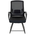 HOMCOM Ergonomic Office Chair with Armrests for Waiting Room, Black
