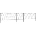 Outdoor 5-Panel Metal Fence with Laces, 305x62 cm, Black