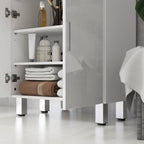 kleankin Bathroom Cabinet with 2 Drawers and Cabinet with Adjustable Shelf, Wooden, 60x30x93 cm, White