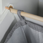 Wooden Bathroom Cabinet with Folding Fabric Laundry Basket and Drawer, White