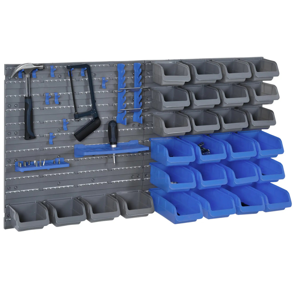 44pcs Tool Box with Adjustable and Removable PP Boxes Blue and Gray, 54x22x95cm