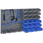44pcs Tool Box with Adjustable and Removable PP Boxes Blue and Gray, 54x22x95cm
