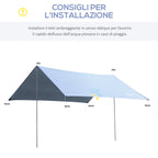 Portable Awning 3x3 m, Waterproof Awning for Camping and Beach, White