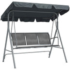 Outsunny 3-Seater Metal Garden Swing with Removable Sun Canopy, 171x108x154 cm, Dark Grey