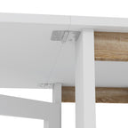 Folding Dining Table with 2 Drop-Leaf Tops and Shelves, Expandable, for 4 People, 120x60x75 cm, White