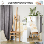 Vinsetto Folding Beech Easel with Adjustable Height and Angle, 65x110x180-235 cm