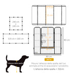 12-Panel Modular Dog Playpen, 80 x 1.5 x 80 cm, Foldable with Steel Door, 12 Pegs, Grey