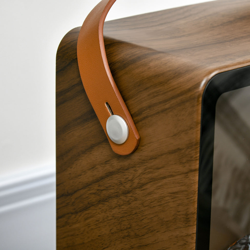 Electric Fireplace with LED Flame, 3 Heating Modes and Safety Switch, 30.3x17.5x37.4 cm