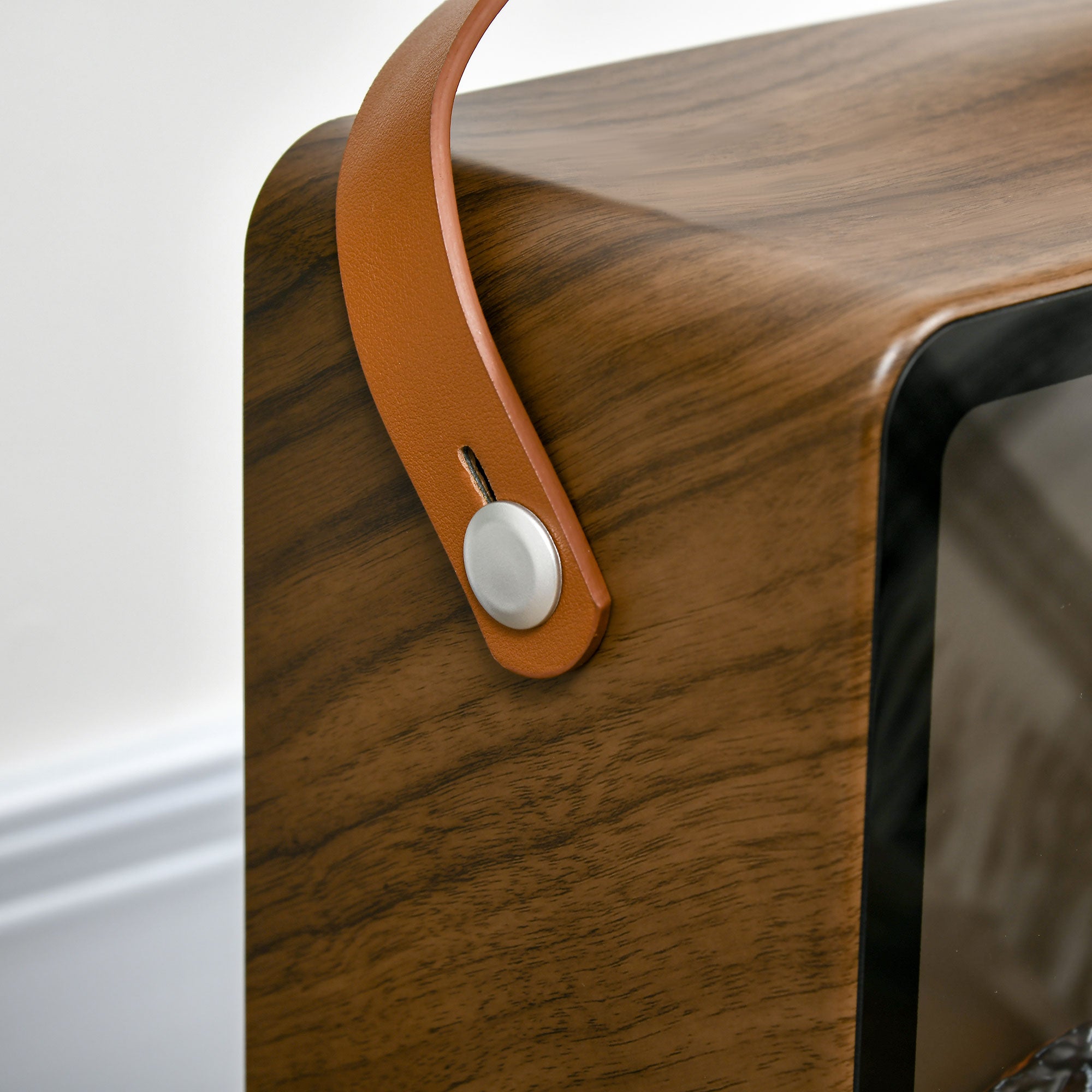 Electric Fireplace with LED Flame, 3 Heating Modes and Safety Switch, 30.3x17.5x37.4 cm