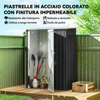 Outsunny Waterproof Steel Tool Shed 142x84x189cm