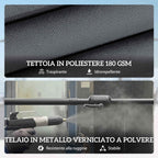 Outsunny 12-Ribbed Double Umbrella with Crank Handle, Cross Base and Bags, in Metal and Polyester, 3x1.5 m, Dark Grey