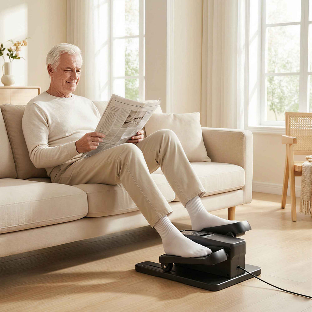 SPORTNOW Mini Desk Elliptical, Manual/Automatic, 12 Adjustable Speeds for Home.