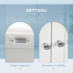 2 Door Bathroom Wall Cabinet with Open Shelf and 2 Wooden Drawers, White