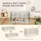 Modular Small Animal Playpen with Panels and Accessories, Indoor Metal Hedgehog Cage for Guinea Pigs and Hedgehogs, 106x73x36 cm, Black