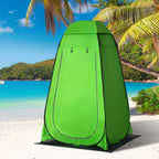 Outdoor Camping Shower Tent with Zippered Door, Storage Bag, and Hook, 126x124x189cm, Green