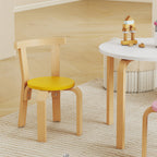 5-Piece Wooden Table and Chair Set for Children Ages 3-8 with Rounded Edges, Multicolored