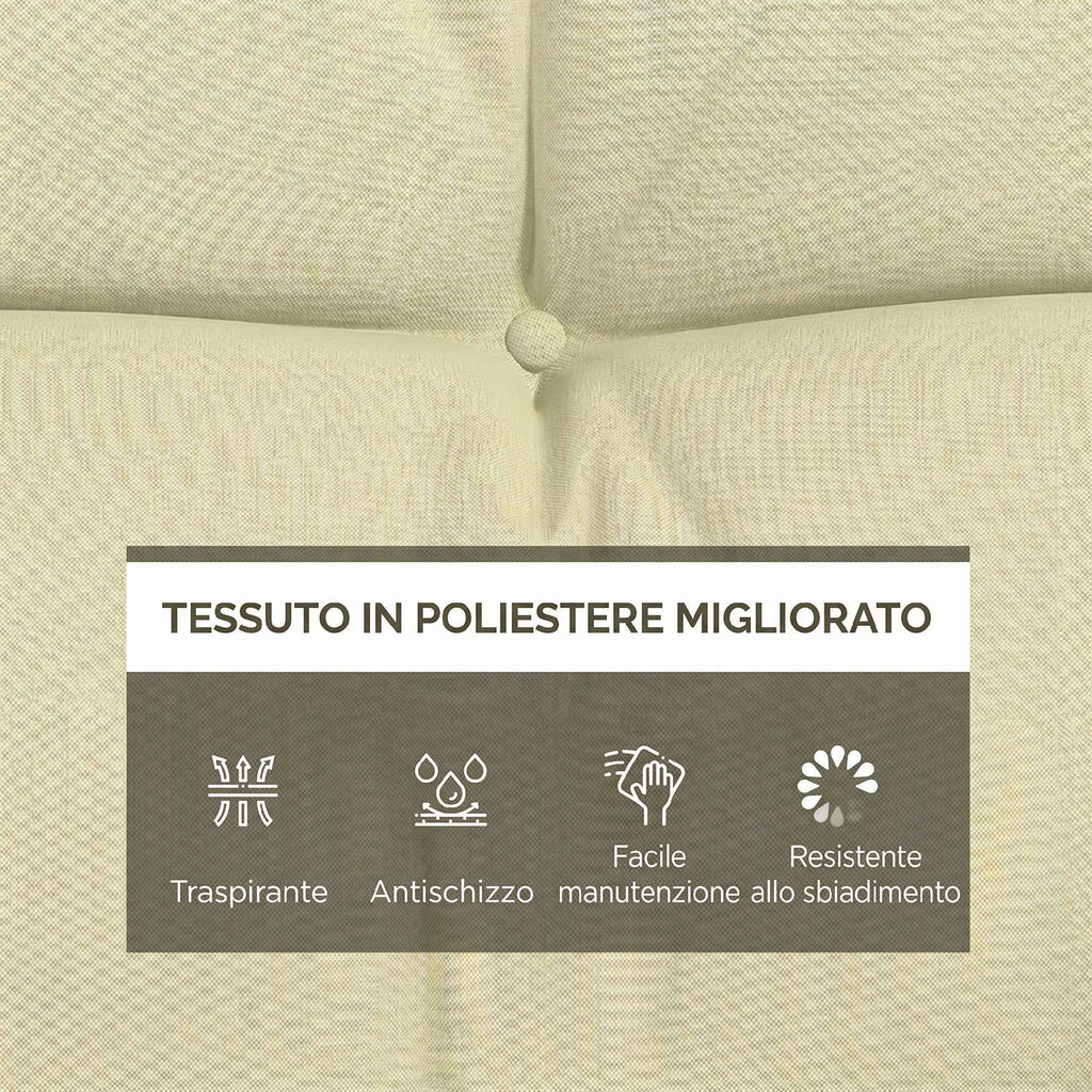 Outsunny Set of 4 Garden Cushions for Backrest and Seat with Padding, in Polyester, Cream