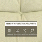 Outsunny Set of 4 Garden Cushions for Backrest and Seat with Padding, in Polyester, Cream