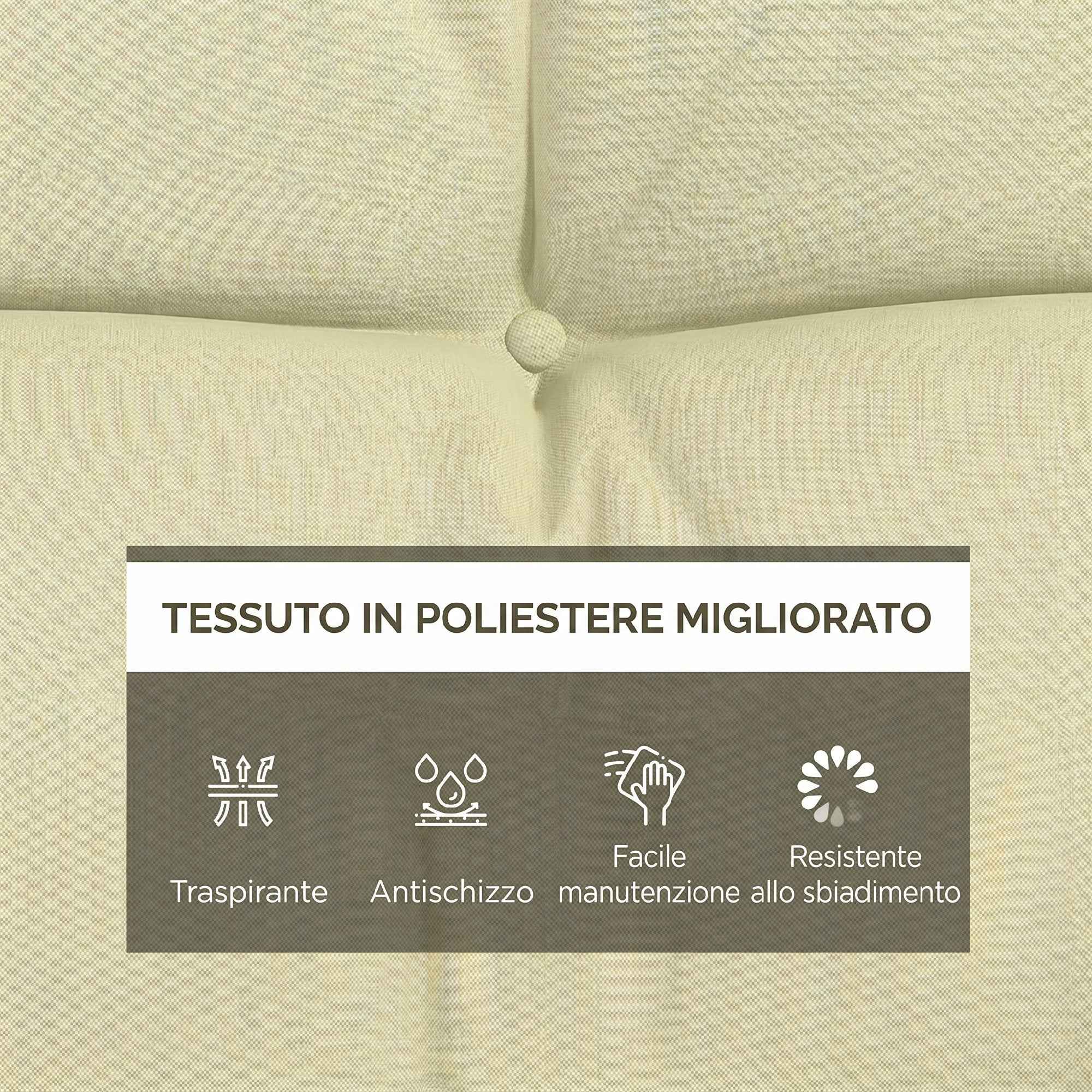 Outsunny Set of 4 Garden Cushions for Backrest and Seat with Padding, in Polyester, Cream