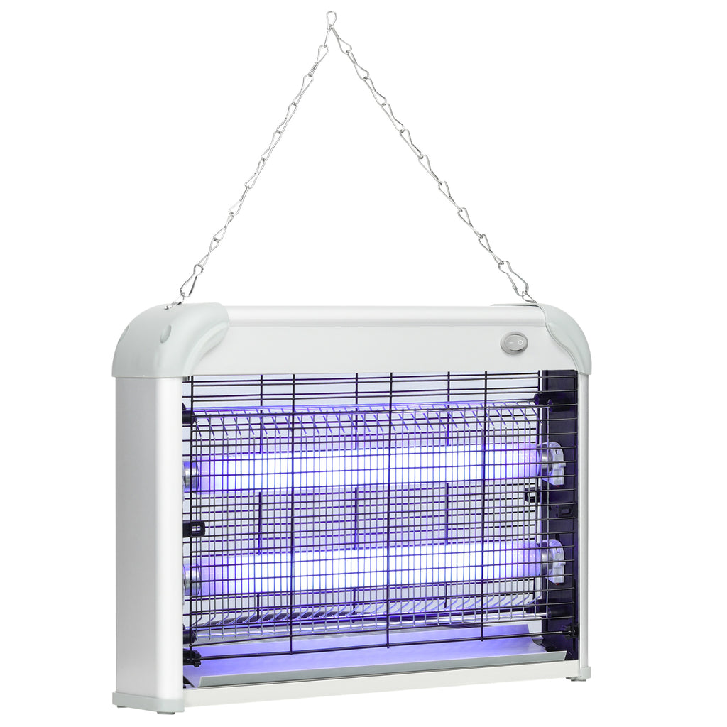 20W UV LED Mosquito Insect Zapper with Removable Tray, ABS and Metal, 39x8x28cm