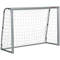 SPORTNOW Grey Football Goal 180x120x60 cm with Screws and Pegs Included, in PE and Metal