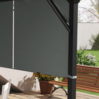 Pergola Gazebo Cover 3x3 m in Polyester with Pockets and Straps, 488x122 cm, Charcoal Gray