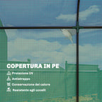 Outsunny Garden Greenhouse with PE Lining, Roll-Up Door and Mesh Windows, 170x68x200 cm, Green