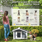 PawHut Dog Kennel Outdoor Wooden Dog House, 98x76x69.5cm