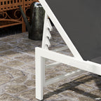 Deckchair with 5-Level Adjustable Backrest, in Steel and Textilene, 60x166x84 cm, White and Gray