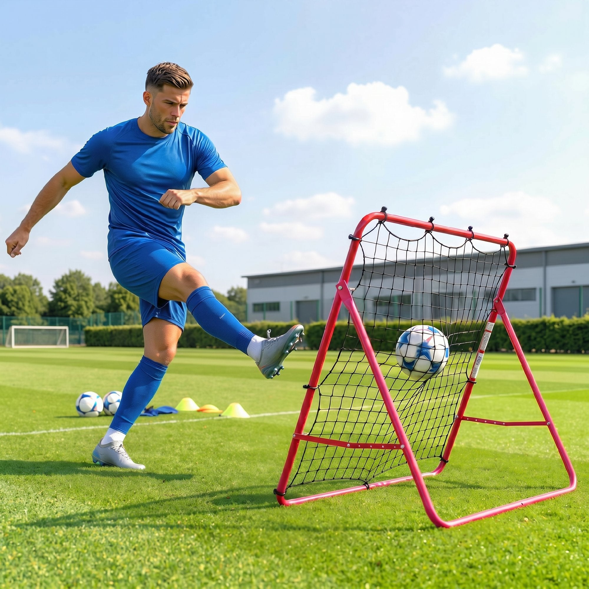 SPORTNOW Soccer Rebounder Net, Easy Assembly, 5 Adjustable Angles