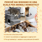 3-Step Dog and Cat Ladder 10kg max with Dog House and Storage Space, 73.5x33x40.5 cm, Grey