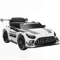 AIYAPLAY Electric Ride-On Car for Kids 3-8 Years Old Mercedes-AMG 12V with Remote Control, LED Lights, Transport Wheels, White