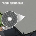 Replacement Cover for Garden Pergola 3x3 m with 16 Drainage Holes, 297x297 cm, Gray