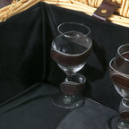 Picnic Basket for 4 People with Fridge Area and Accessories, in Wicker, 54x34x20 cm, Wood Color