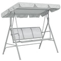 Outsunny 3-Seater Garden Swing with Removable Sun Canopy, 171x108x154 cm, Light Grey