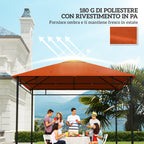 Outsunny 3x3m Orange Replacement Roof for Garden Gazebo in Polyester with Ventilation Holes