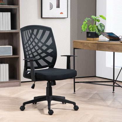 Ergonomic Swivel Office Chair with Adjustable Height, Rocking and Mesh Fabric, Black