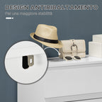 Modern 3-Drawer Chest of Drawers Without Handles for Bedroom and Living Room, 80x39x73 cm, White