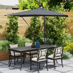 Outsunny Adjustable Cantilever Umbrella with Cross Base and Crank Handle, in Steel and Polyester, 247x247x256, Dark Grey