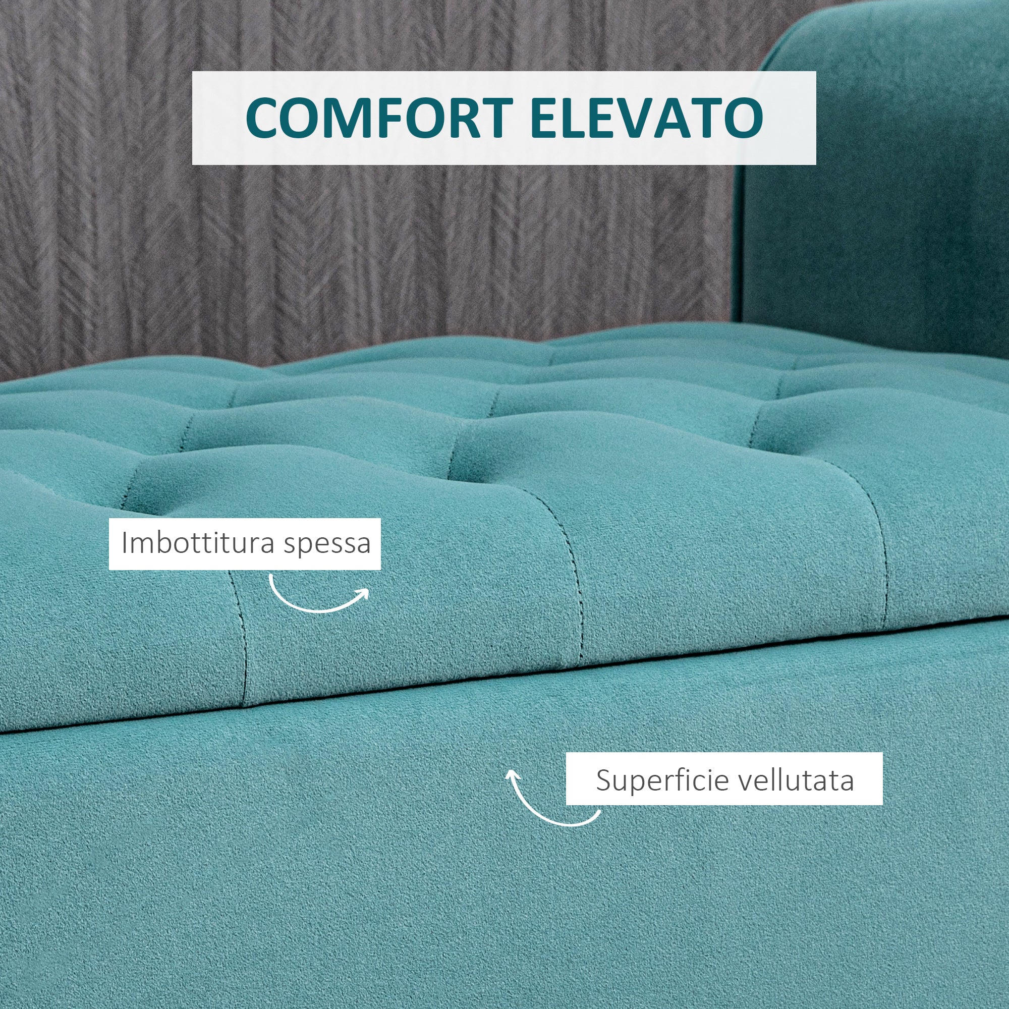 HOMCOM Velvet Fabric Bedside Bench with Storage Compartment and Armrests, 126x48.5x57 cm, Green