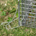 Foldable Steel Trap Cage for Live Animals, 81x26x34.5cm, Silver