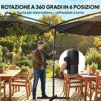 Outsunny Adjustable Cantilever Garden Umbrella, 3x3m, Black