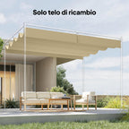 Outsunny Outdoor Pergola Cover Anti-UV in Beige Polyester with 8 Drainage Holes, 392x350 cm